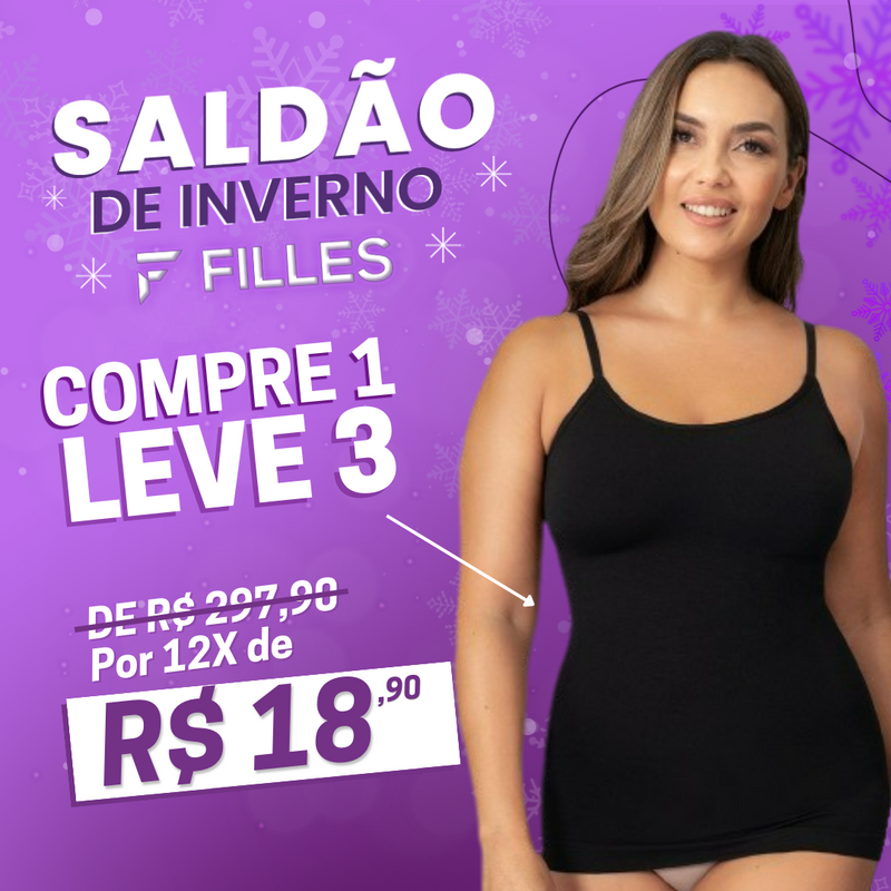 Regata Modeladora Shaper 3 em 1  (Compre 1 e Leve 3) - Frete Grátis